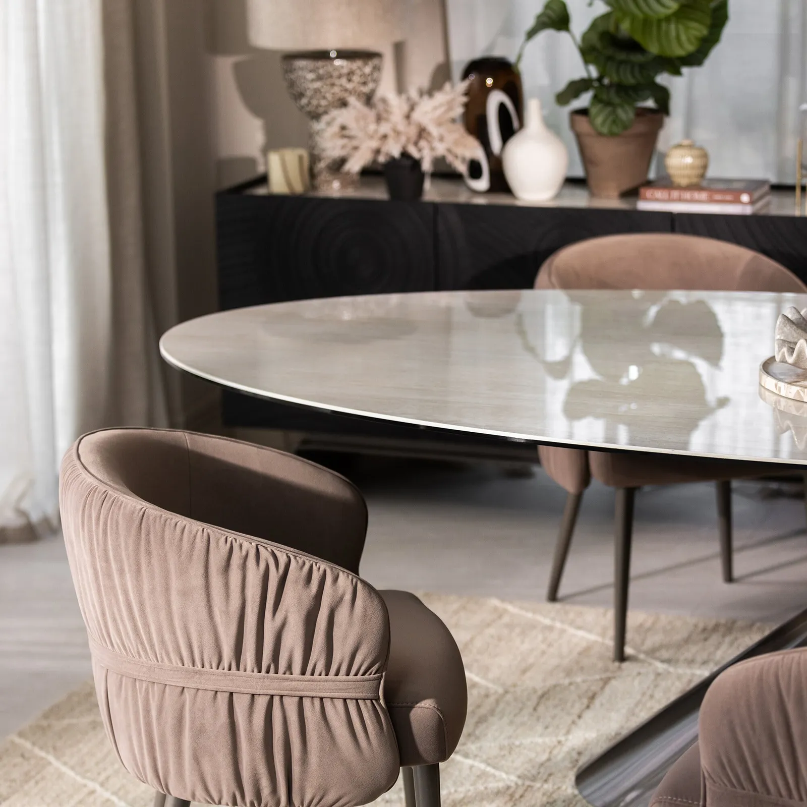 Ziggy Dining Chair 57.5X58.5X78 Cm, Brown Velvet | Barker & Stonehouse 5