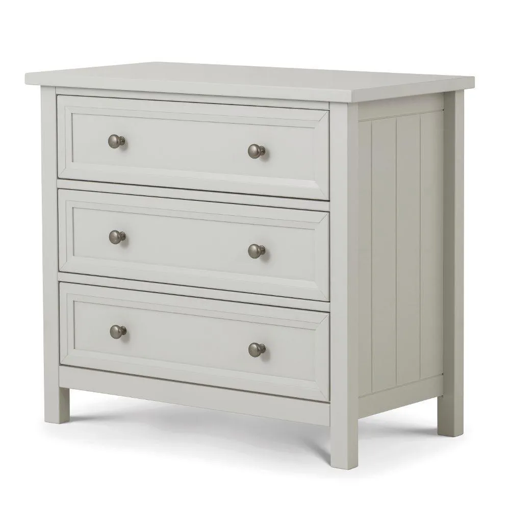 Maine - 3 Drawer Chest - Dove Grey - Wooden - Happy Beds 1