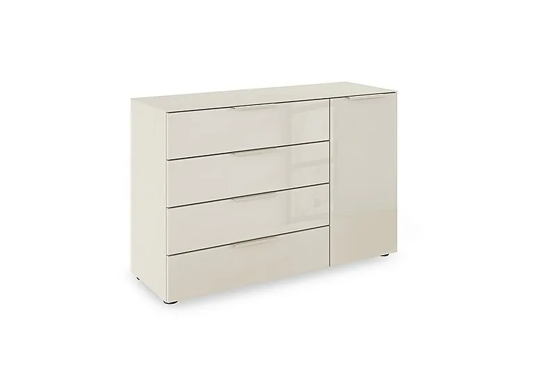 Haven 4 Drawer 1 Door Glass Chest with Glass Top and Front