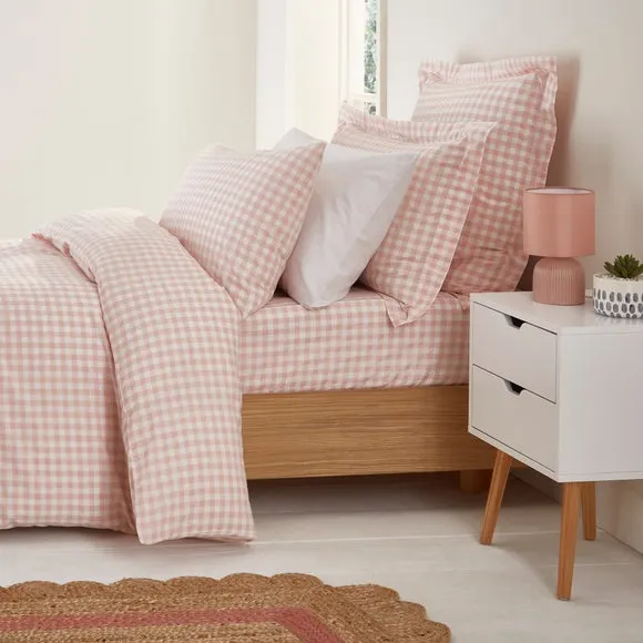 Portloe Gingham Woven 100% Cotton Continental Pillowcase 4