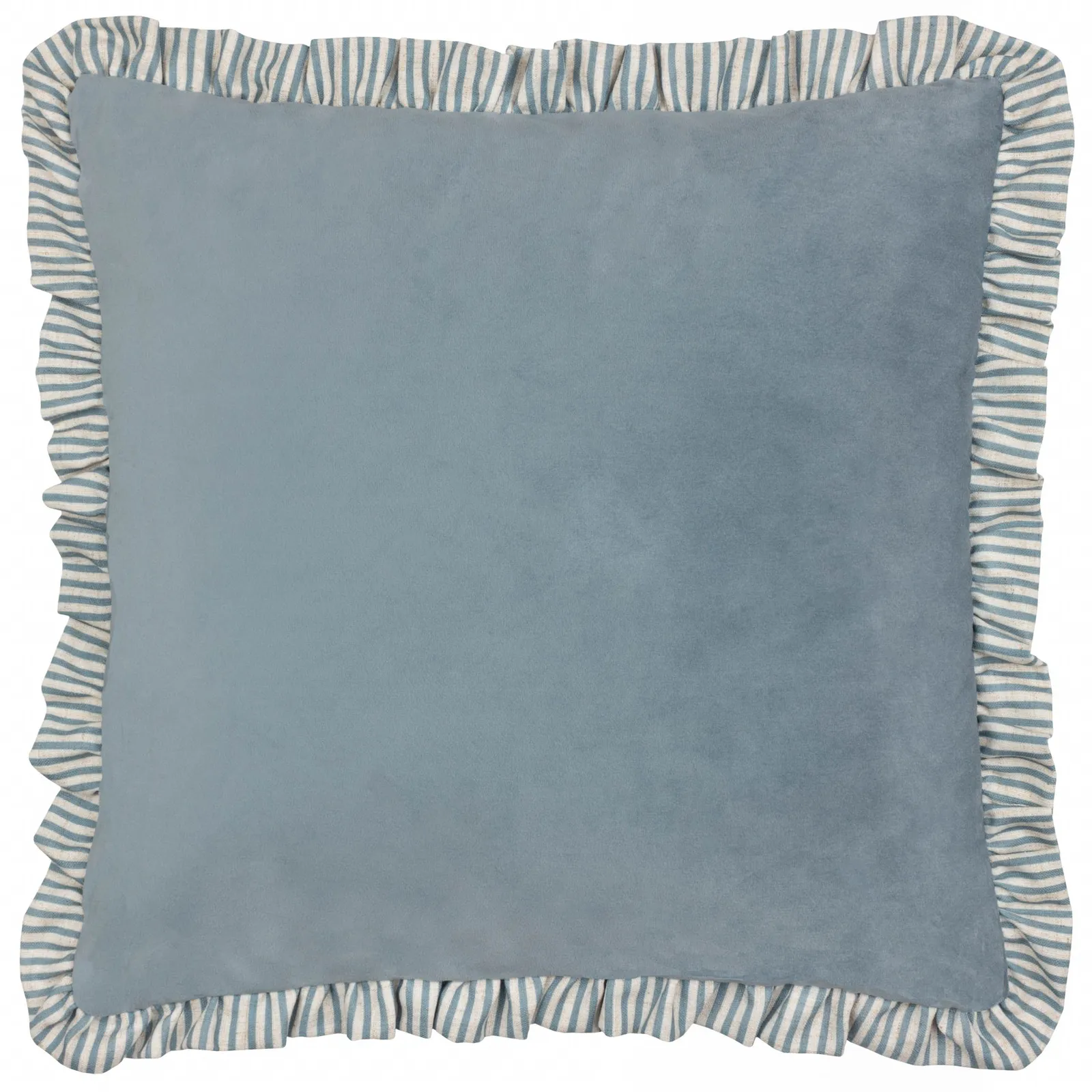 Wylder Solene Ruffle Matte Velvet Cushion in Blue 2