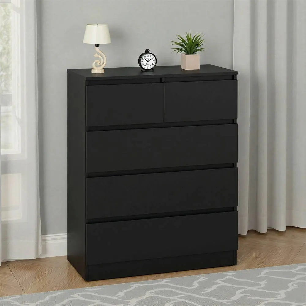 Seconique Malvern 3+2 Drawer Chest - Black