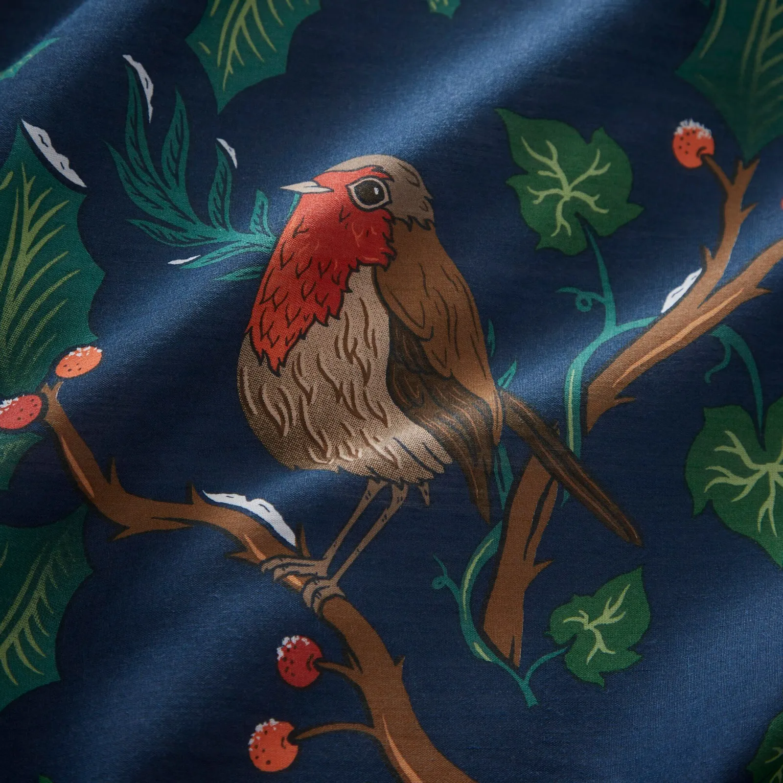 Portfolio Home Dalby Robins Holly Duvet Cover Quilt Set with Pillowcase in Blue 2