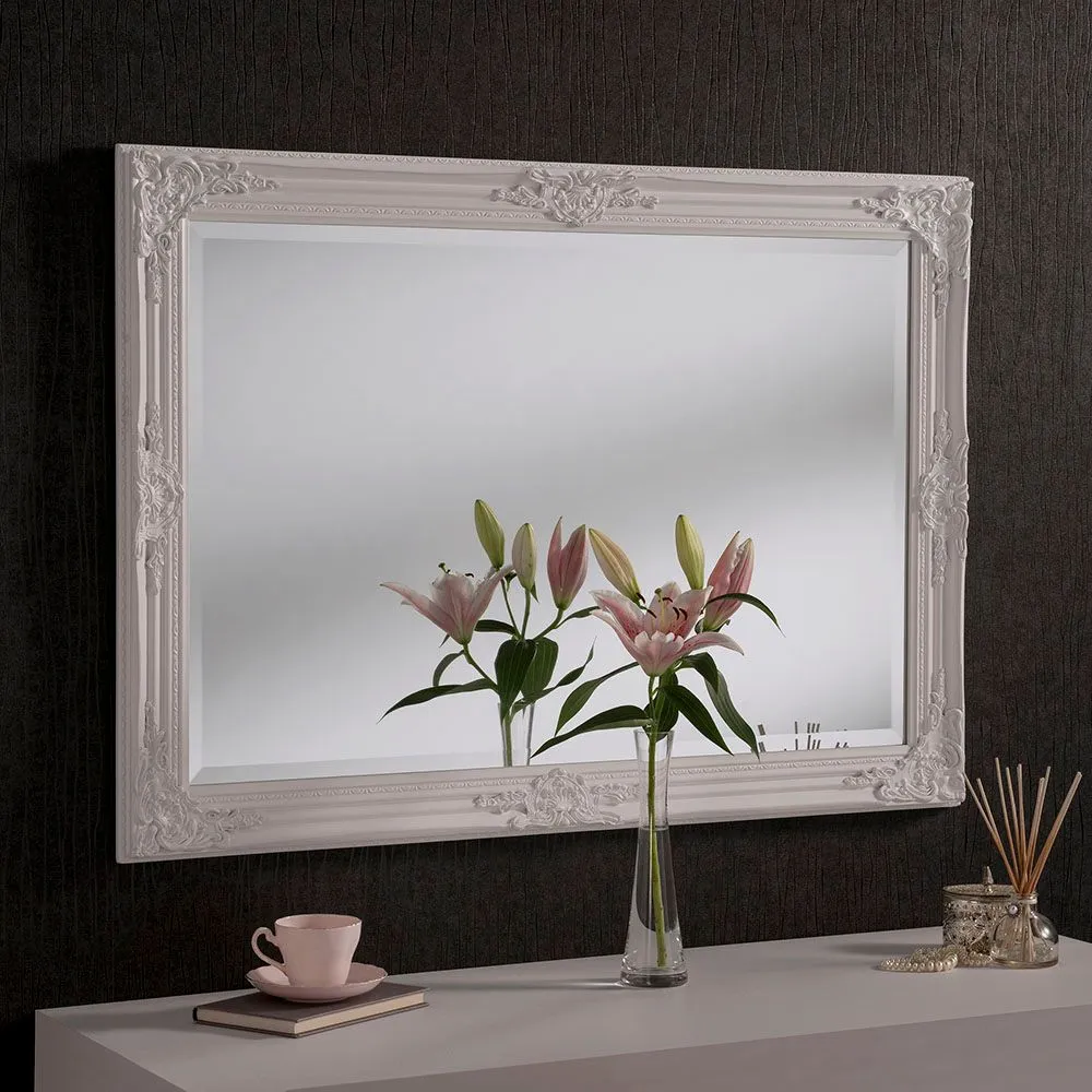 Yearn Mirrors Decorative White Mirror 104 x 74cm 2