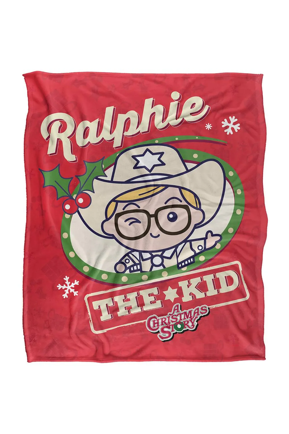 Warner Brothers A Christmas Story Blanket, 152x127 cm Ralphie The Kid Throw Blanket in Red