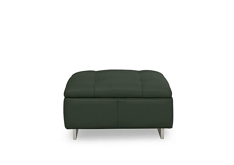 Moet Large Leather Standard Footstool - Oslo Pine