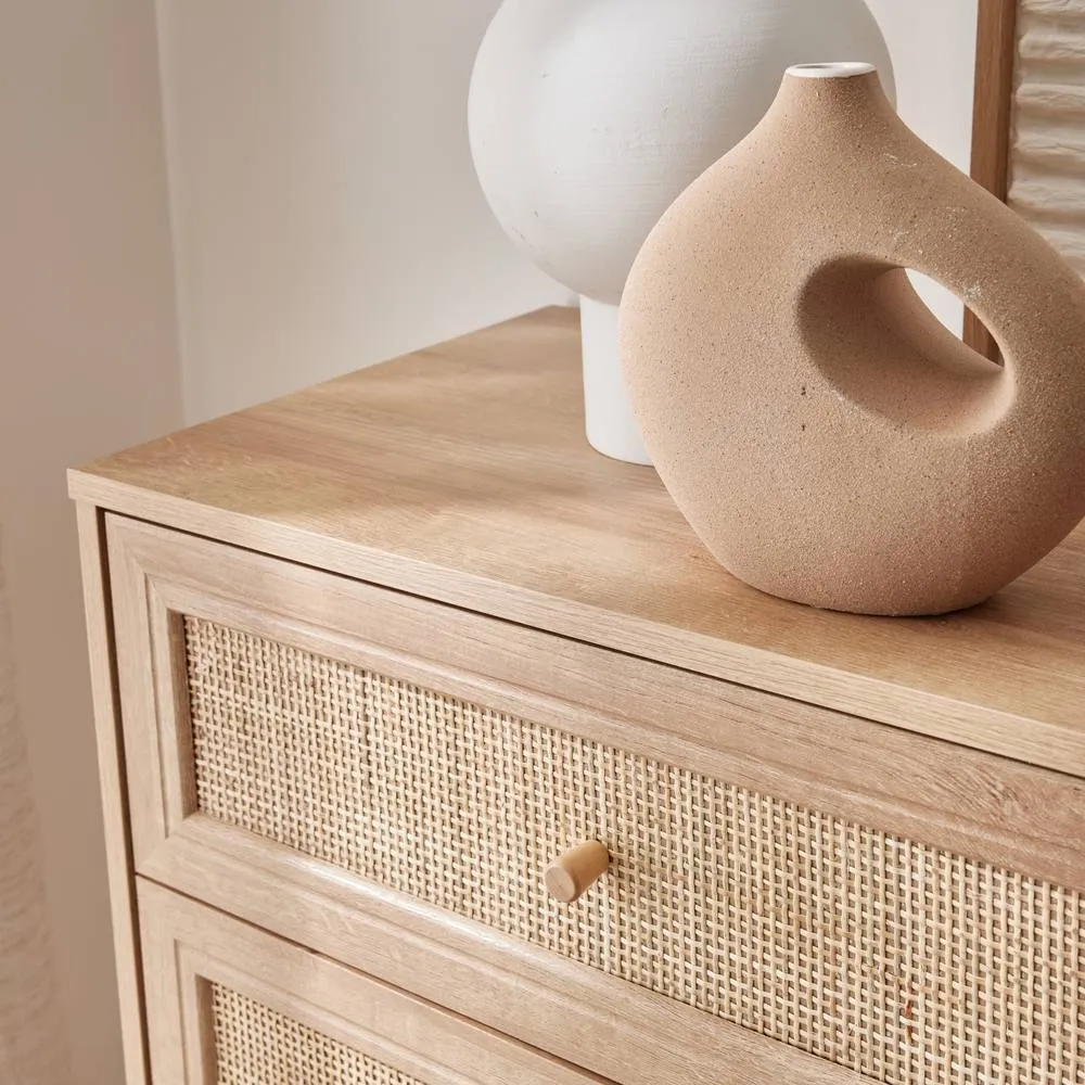 sweeek 6-drawer Chest With Wood & Cane Effect in Light Brown 4