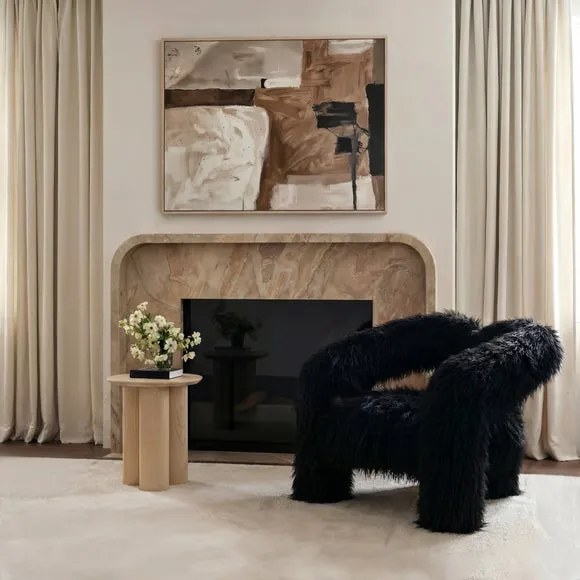 Freyja Faux Mongolian Fur Occasional Chair 2