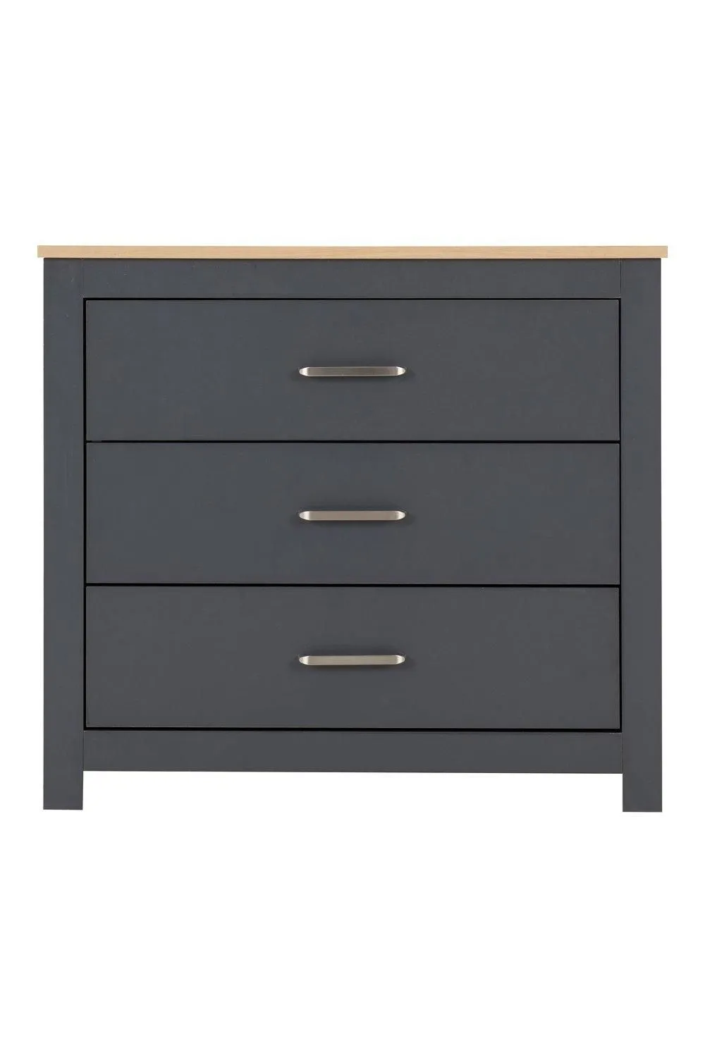 Seconique Portland 3 Drawer Chest in Grey 4
