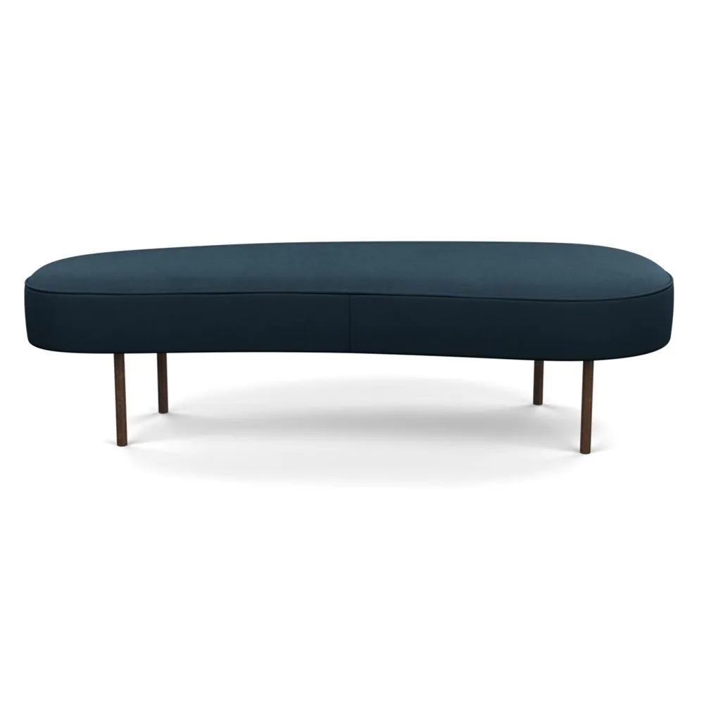 Heal's Isola Large Ottoman Siena Cotton Deep Sea Bronze Feet 1