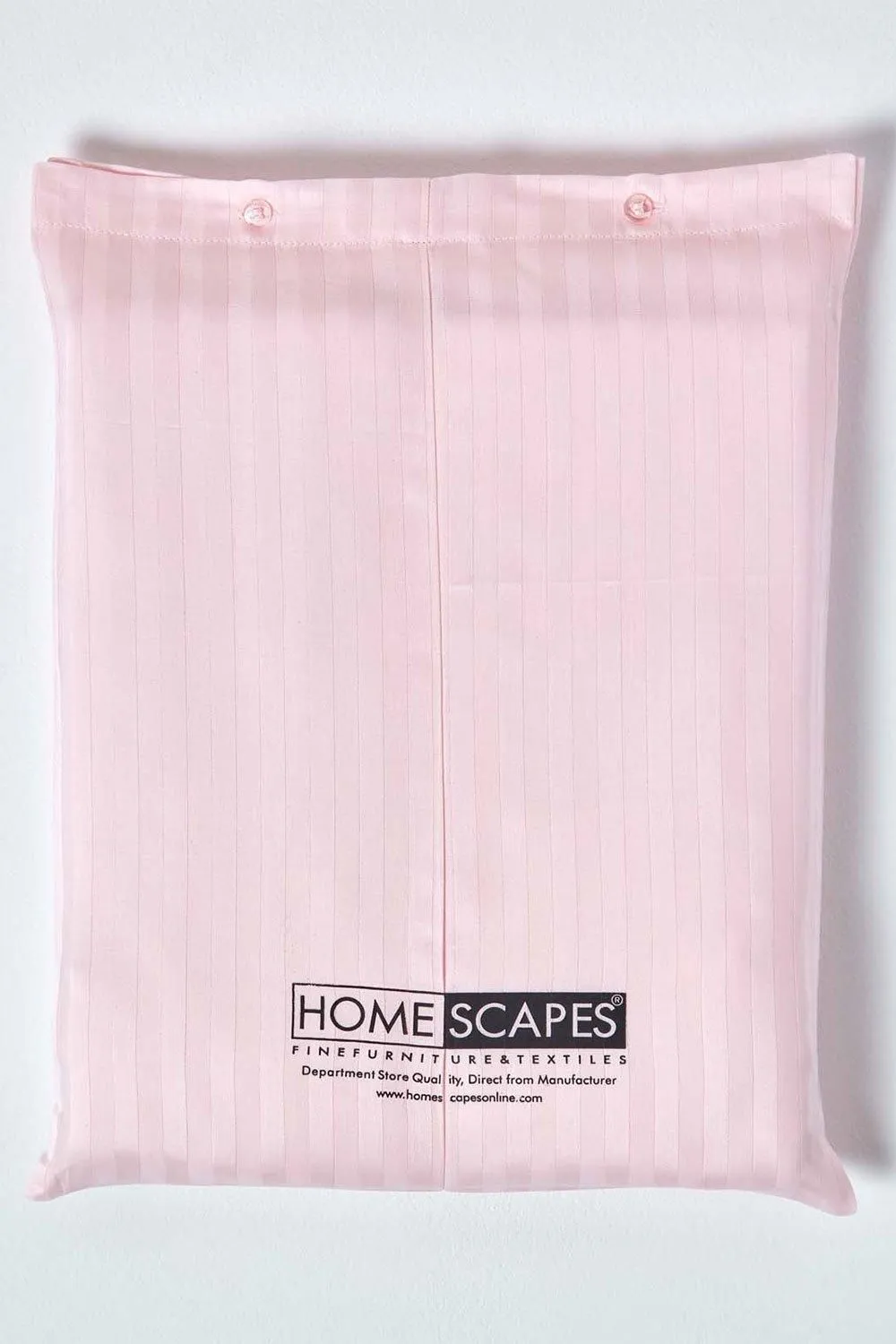 Homescapes Egyptian Cotton Stripe Duvet Cover & Pillowcase 330 TC in Pink 5