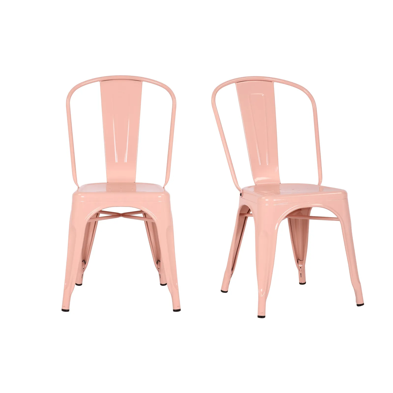 Daxton Set of 2 Metal Chairs Blush
