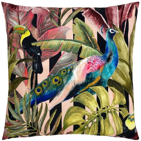Evans Lichfield Toucan & Peacock Outdoor Cushion 2