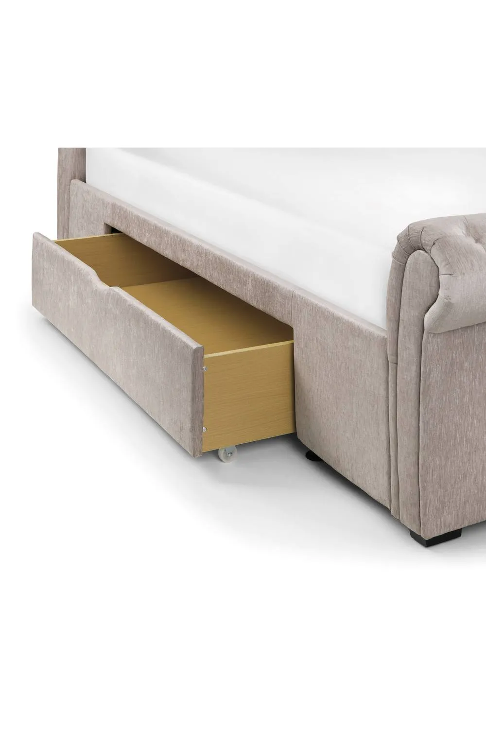 Julian Bowen Ravello King Beige Chenille Storage Bed with 2 Drawers 3