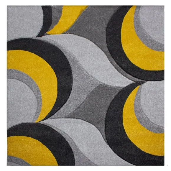 Mirage Demi Abstract Curve Square Rug 5