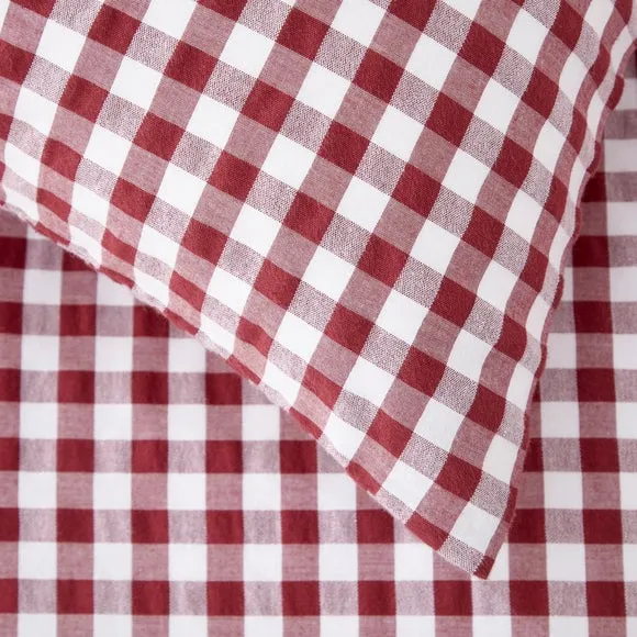 Portloe Gingham Woven 100% Cotton Standard Pillowcase Pair 3