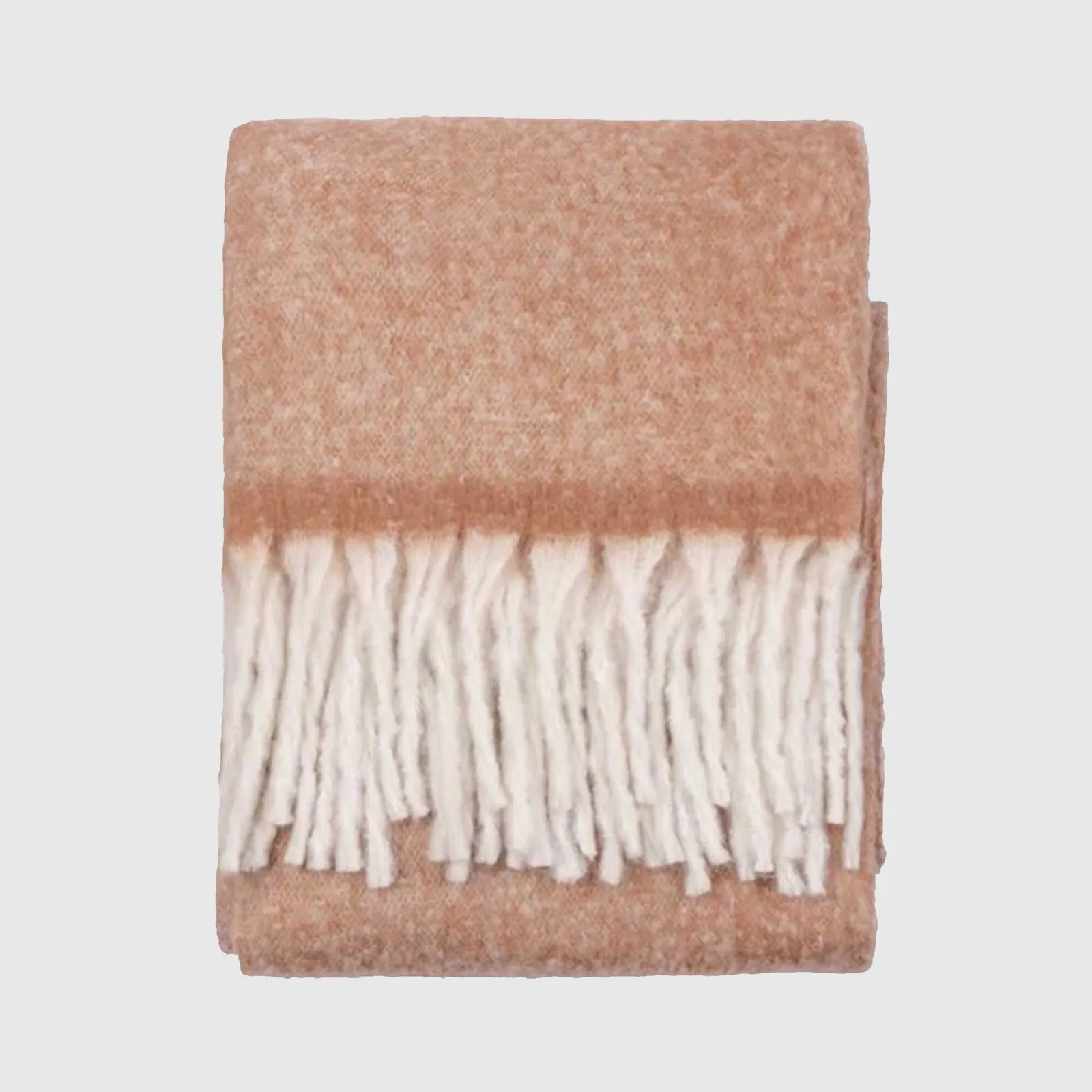 Copper Tasselled Throw Blanket, Orange Polyester | Barker & Stonehouse
