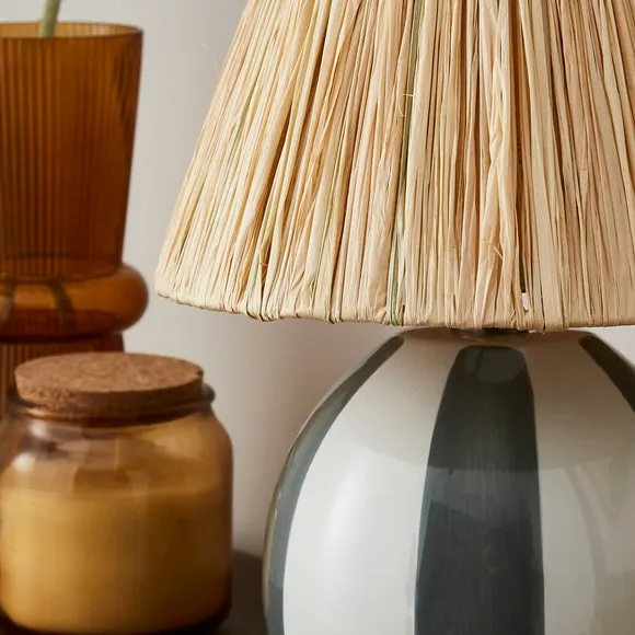 Mirabelle Ceramic Striped Table Lamp 3