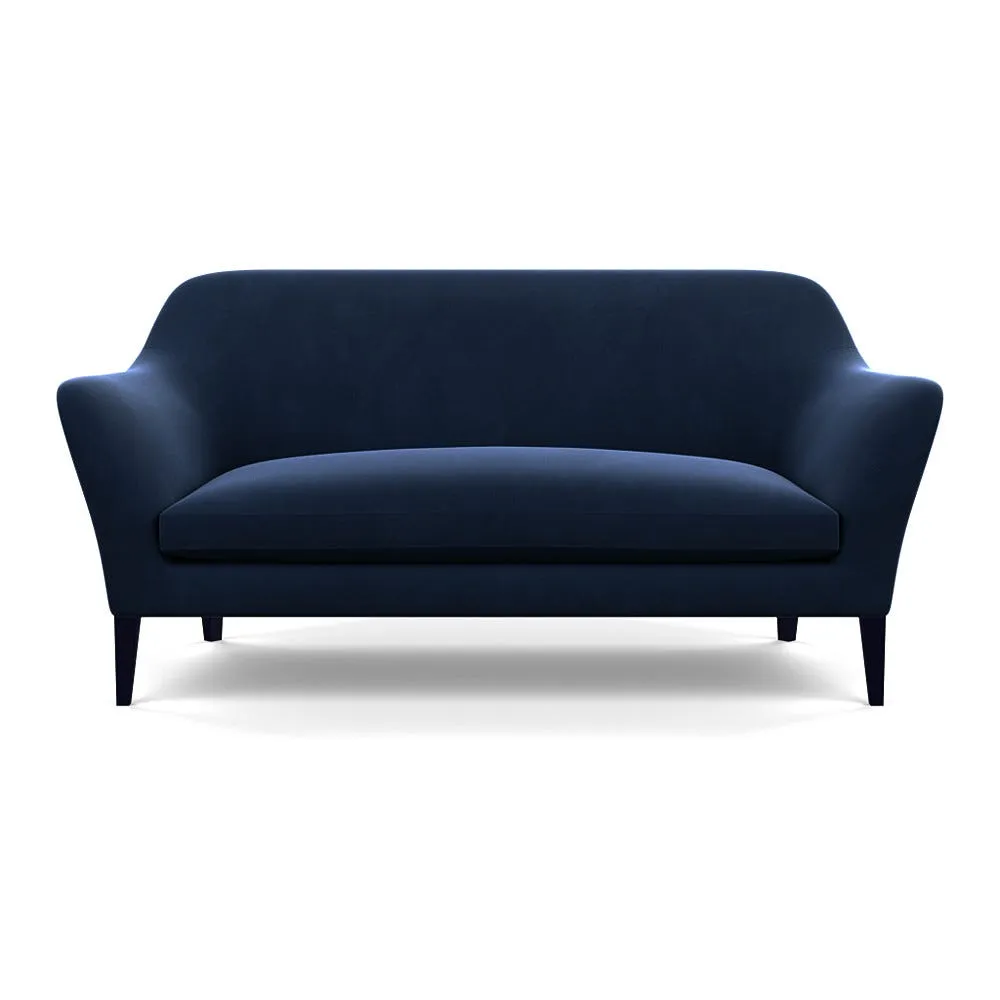 Heal's Wallis 3 Seater Sofa Smart Velvet Dusk Black Painted Oak Feet