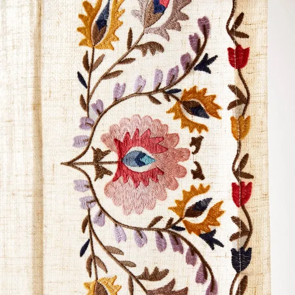 Hani Embroidered Hidden Tab Top Single Voile Panel 3