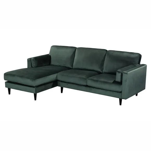 Sheldon Velvet Left Hand Corner Chaise Sofa 5