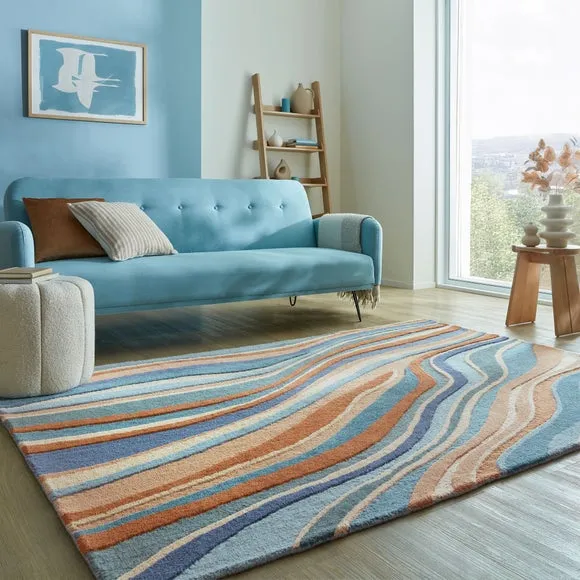 Abstract Flow Wool Rug 1