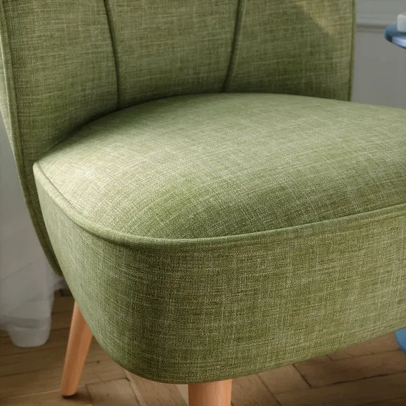 Elsie Faux Linen Cocktail Chair 4