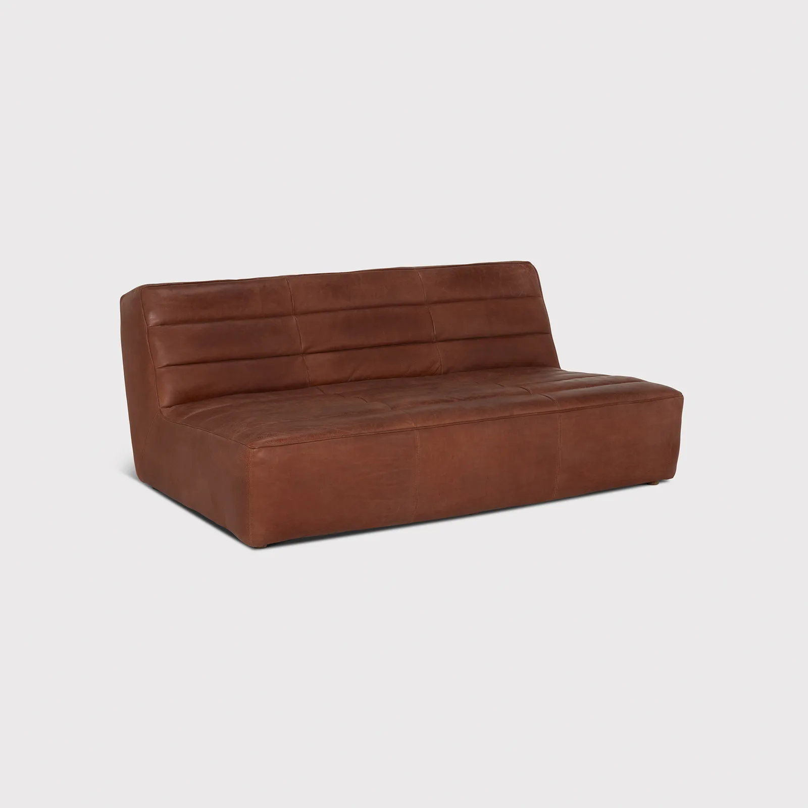 Timothy Oulton Shabby Sectional 3 Seater Modular Sofa, Brown Leather | Barker & Stonehouse 1
