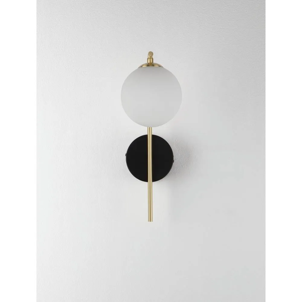 Netlighting Savoy Globe Wall Lights Opal Satin Gold Matt Black LED G9 1x5W 3