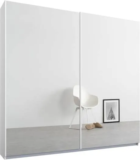 Malix 2 door 181cm Sliding Wardrobe, White Frame, Mirror Doors