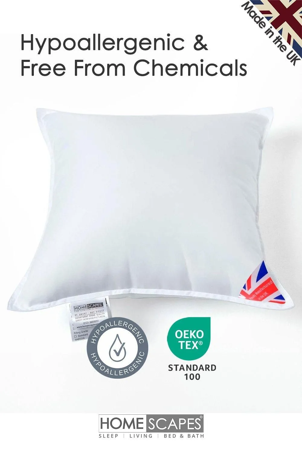 Homescapes Super Microfibre Cushion Pads - Luxury Cushion Filler & Inserts in White 3