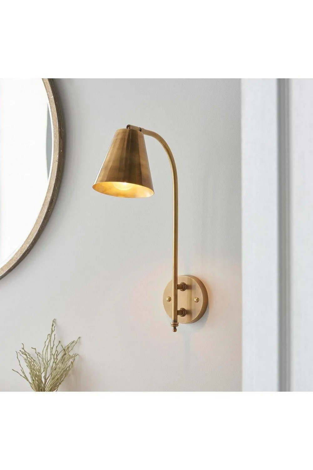 Netlighting Radha Task Wall Lamp Antique Solid Brass in Gold 3