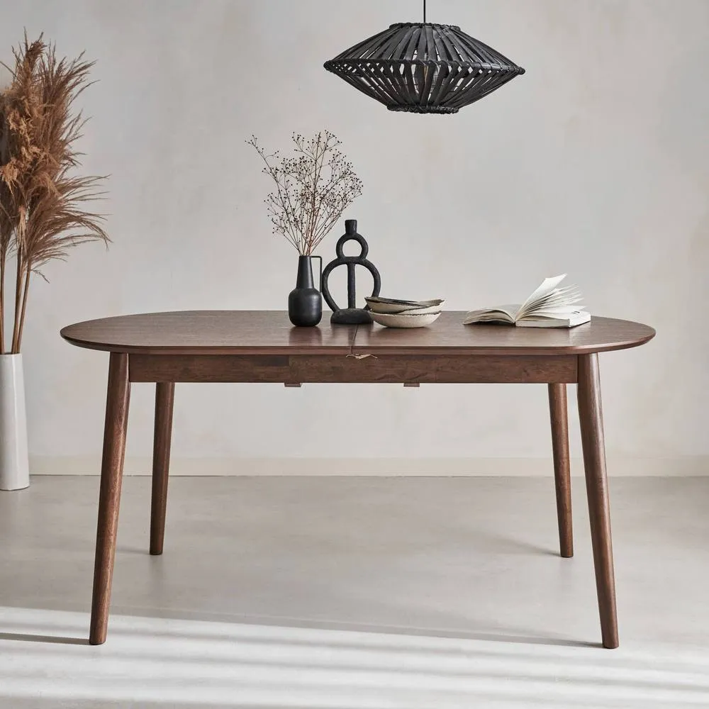 sweeek 6 to 8-seater extendable oval dining table in Dark Brown 3