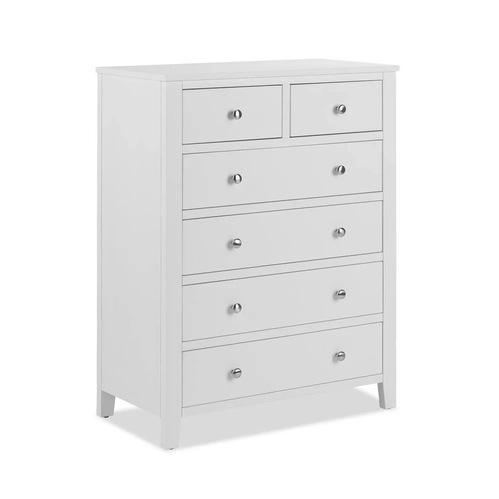 Statement Furniture Brooklyn 2 Over 4 Chest of Drawers in White 2