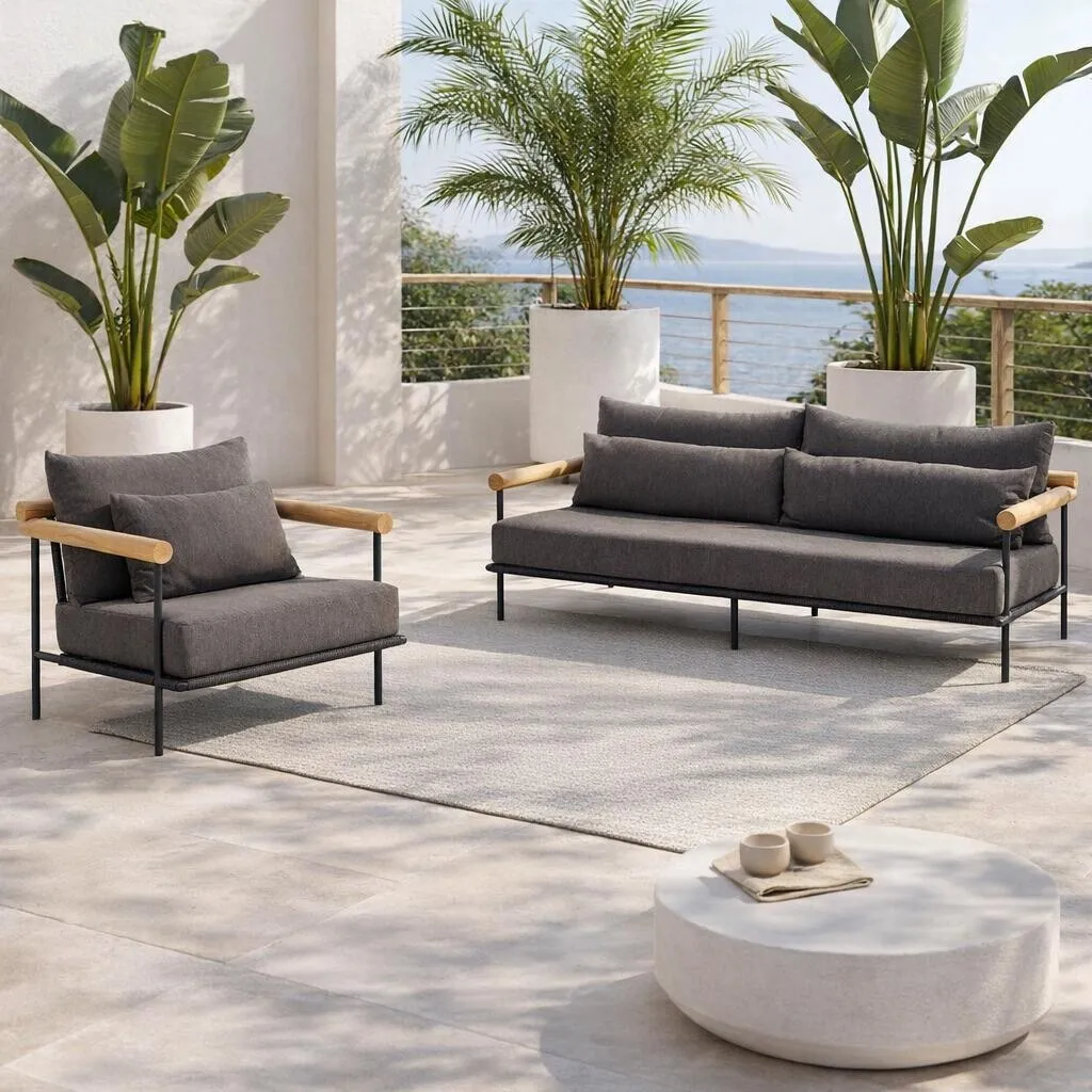 Zanzibar Garden Lounge Chair, Aluminium, Black | Barker & Stonehouse 3