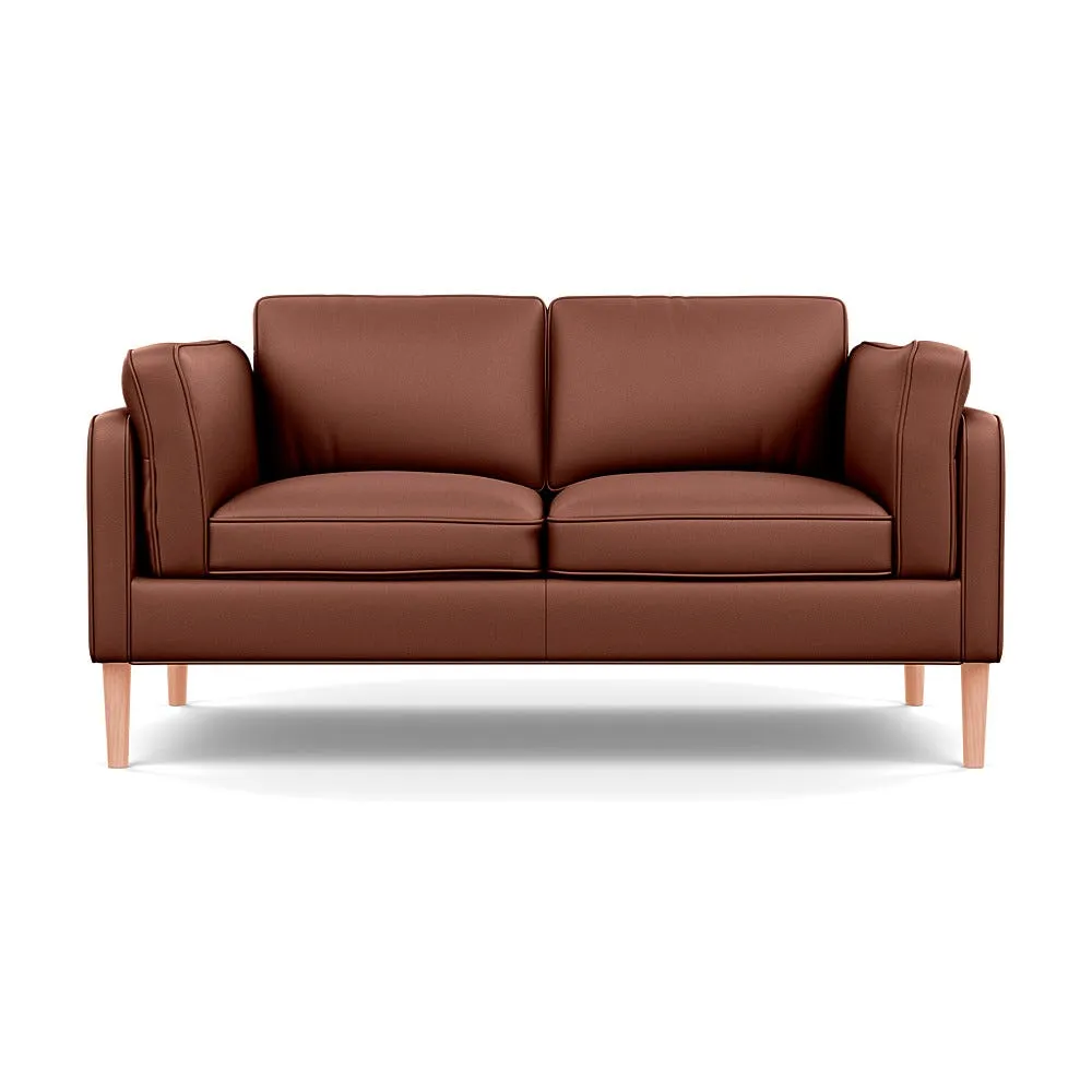 Heal's Sonno 2 Str Sofa Grain Leather Dark Brown 068 Natural Feet 1