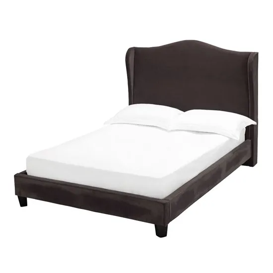 Chateaux Wing Double Fabric Bed In Charcoal