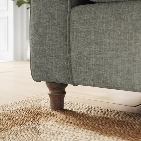 Flori Tonal Plush Chenille Corner Chaise Sofa 4