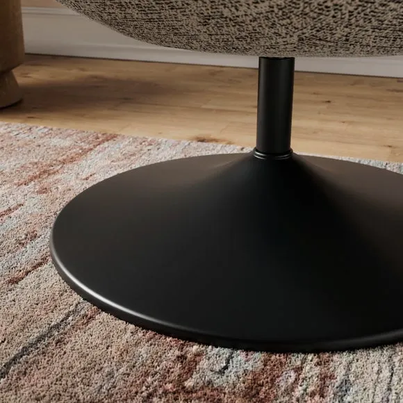 Junia Luxe Boucle Swivel Chair with Table 4
