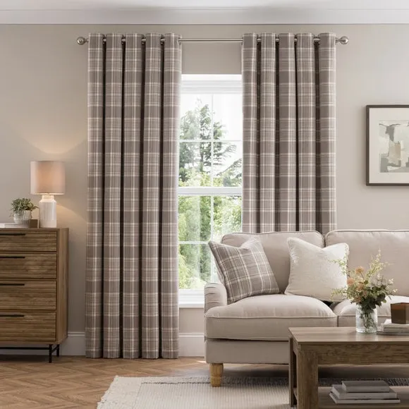 Belhaven Check Eyelet Curtains 2