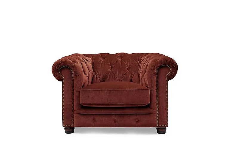 Shackleton Fabric Chesterfield Chair - Tawny