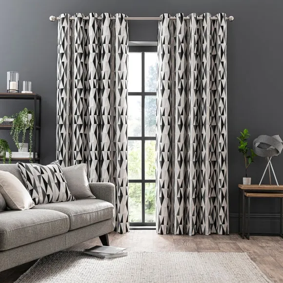 Elements Triangles Eyelet Curtains 2