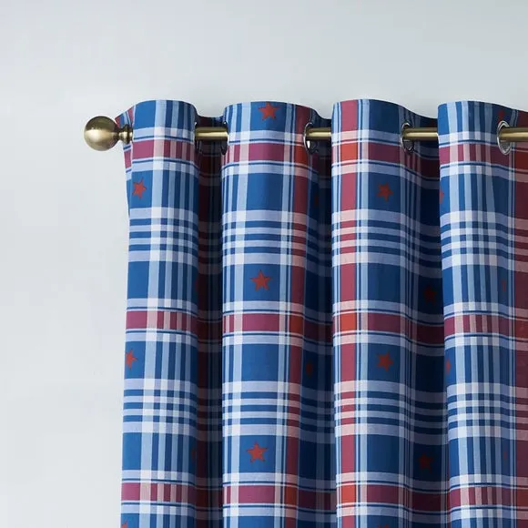 Catherine Lansfield Stars and Check Eyelet Curtains 3