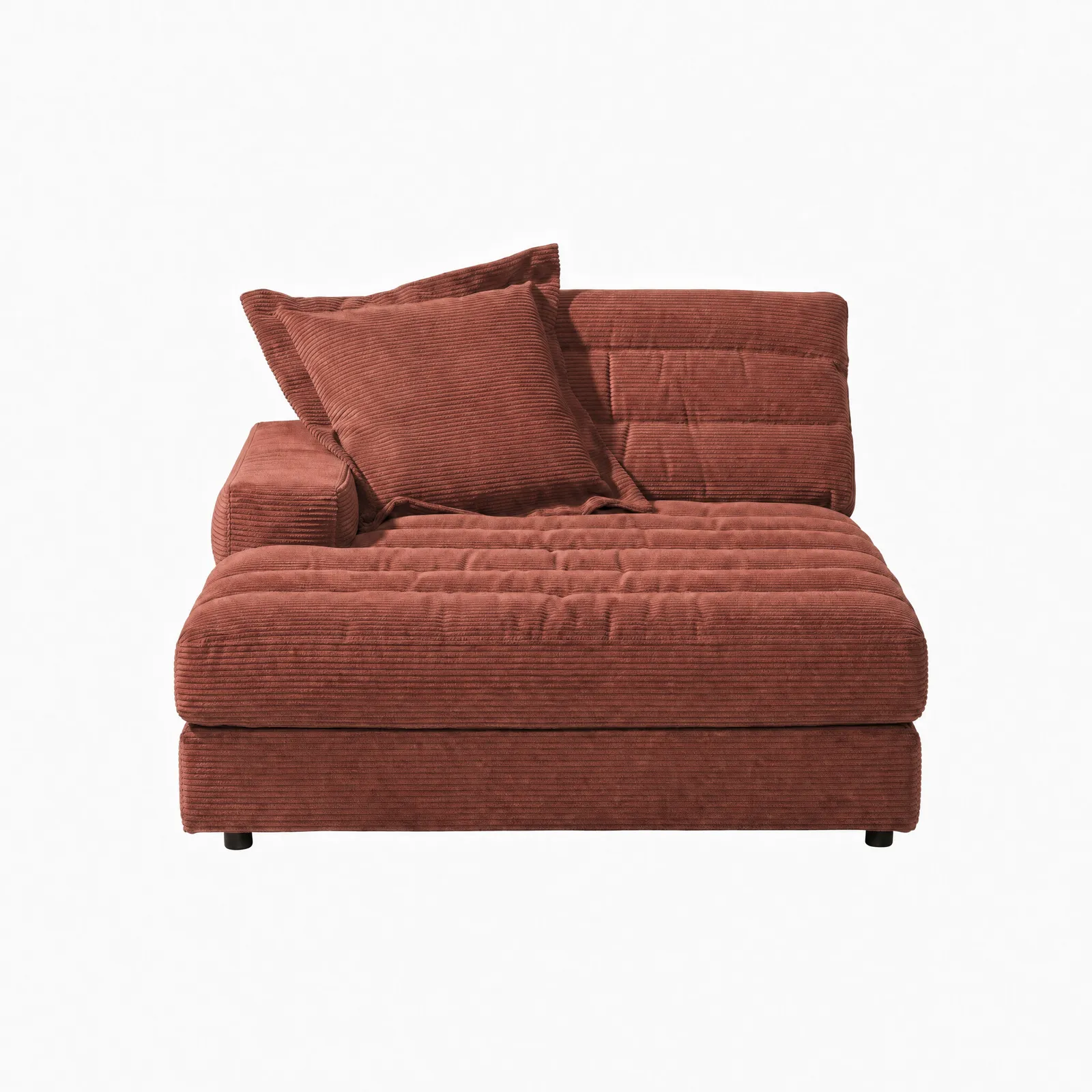 Twain Long Longchair Armrest Left Modular Sofa, Orange Fabric | Barker & Stonehouse 2