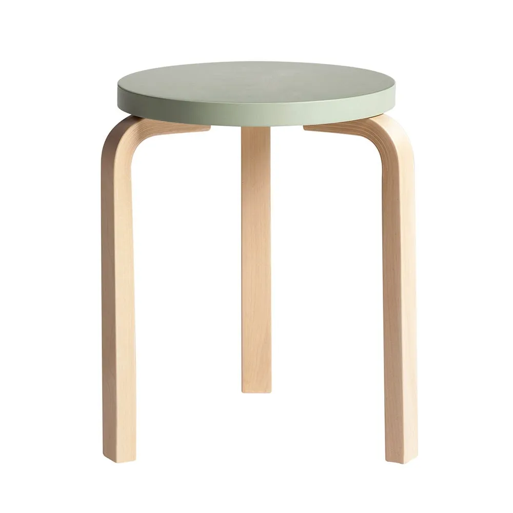 Artek Stool 60 Natural Lacquered Birch Green Lacquered 2