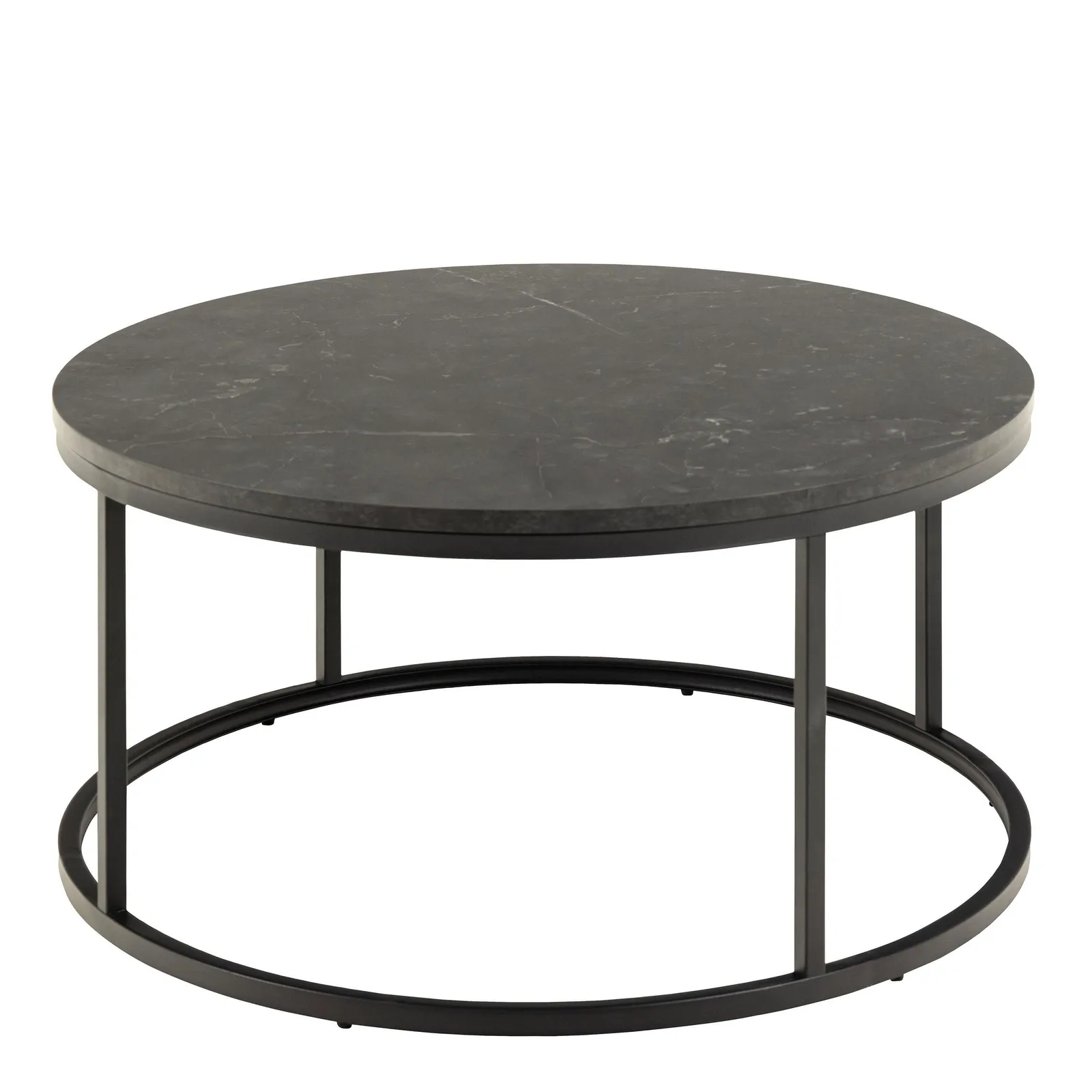 Furniture To Go Spiro Coffee Table with Black Marble Melamine Top & Black Legs