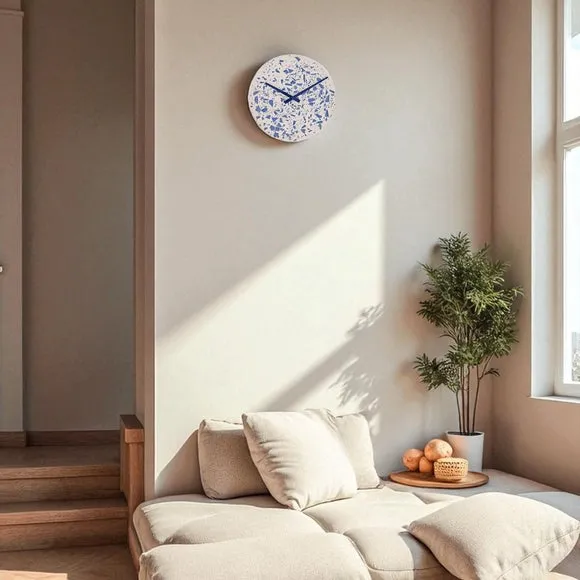 Interval Concrete Terrazzo Porcelain Round Wall Clock 2