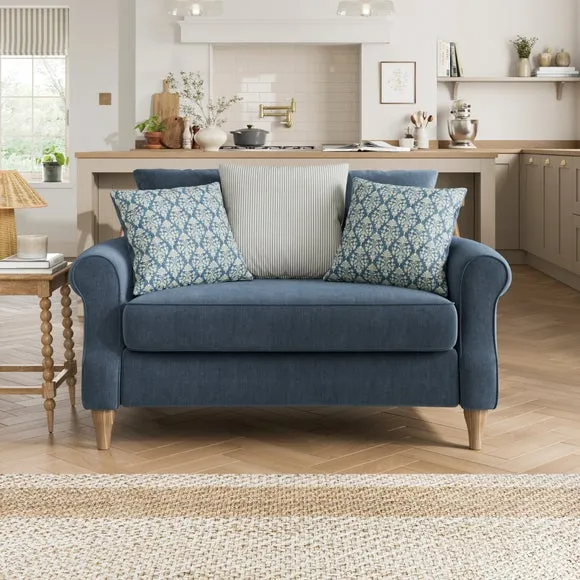 Millie Denim Chenille Combo Scatter Back Love Seat