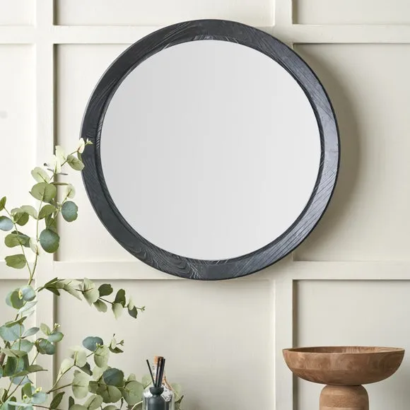 Elwood Fir Wood Effect Round Wall Mirror