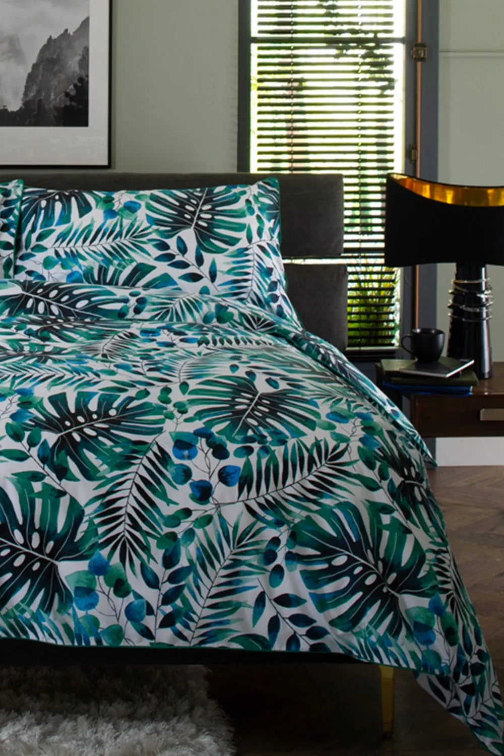 The Lyndon Company Brazil Digital Print 100% Cotton Duvet Cover Set | Deyongs 1846 in Green 2